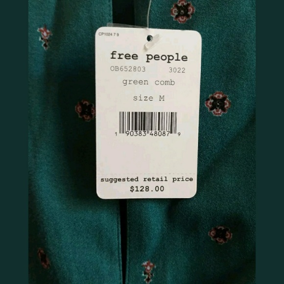Free People Love Grows Green Combo Romper Size Med - Picture 4 of 4